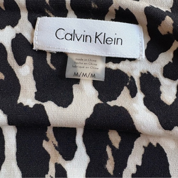 Calvin Klein Leopard Print Sleeveless Cami Blouse - Office Siren - Picture 3 of 15